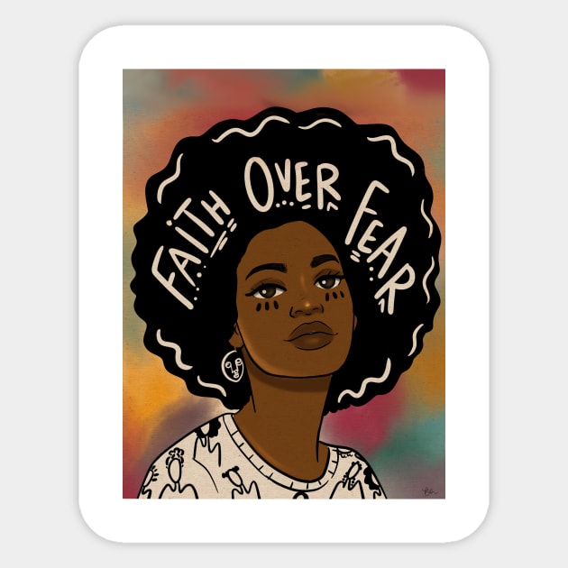 Faith over Fear Sticker by bananapeppersart